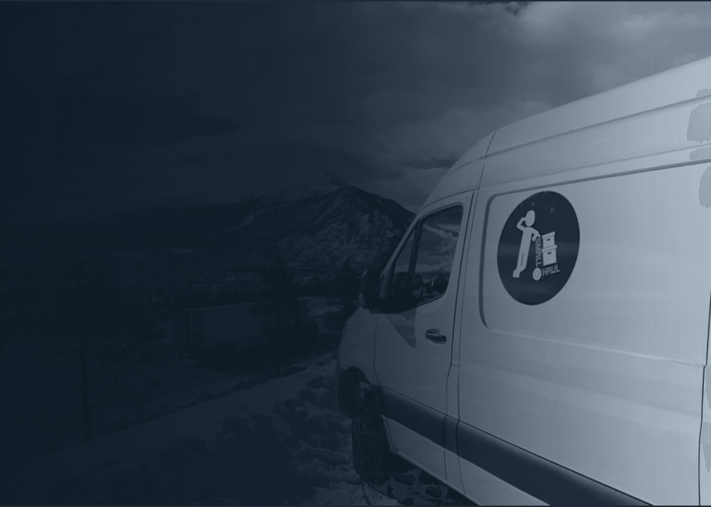 Small Haul van overlooking the Colorado mountains