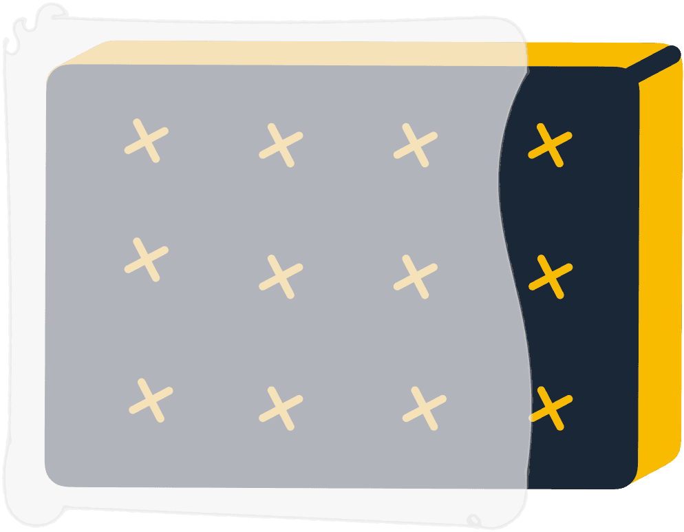 Mattress inside a protective cover