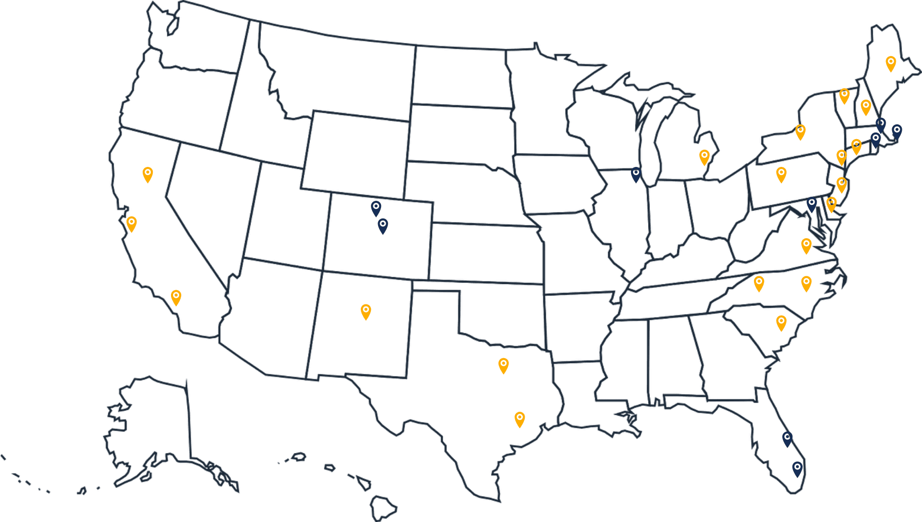 Map of Small Haul service areas across the United States